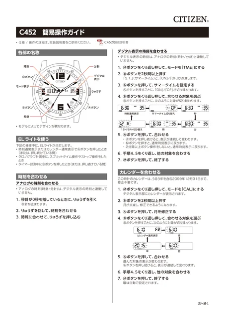 citizen シチズンウオッチC452